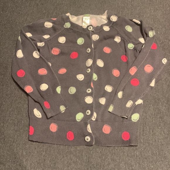 Cherokee Girls Cardigan Sweater Polka dot Gray Size 3T - Picture 2 of 6